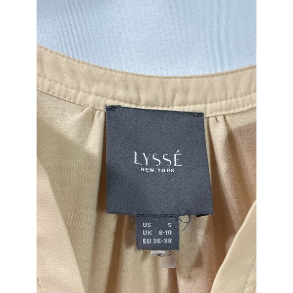 Lyssé Beige Long Sleeve Split Neck Blouse Womens Size S New - Picture 3 of 5